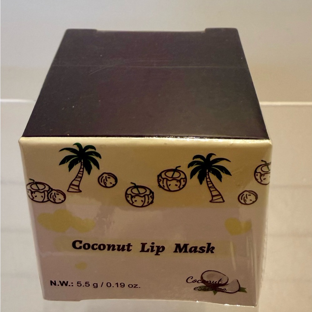Coconut Lip Mask use day or night. Honeypot. Lip scrubber included.